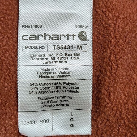 Carhartt Loose Fit Rain Defender "C" Logo Sweatshirt Hoodie Henna Orange Men's L - Picture 8 of 11